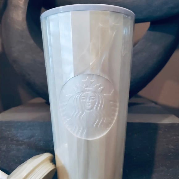 Starbucks Pearl White Marbled Dome Kaleidoscope Tumbler Cold Cup 24oz Venti 2021 - Picture 8 of 15